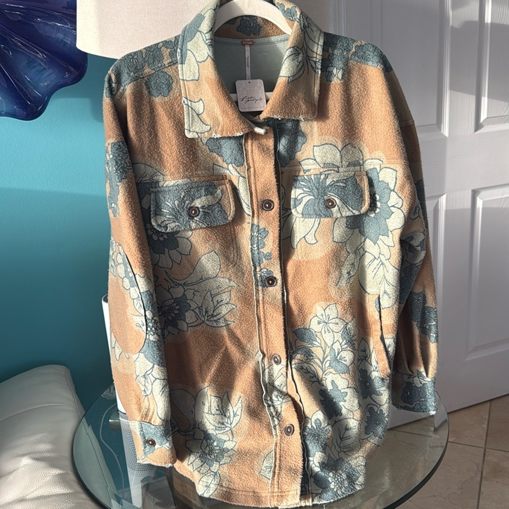 Free People Utility Jacket Brown and Green